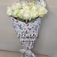 White roses 15 pieces - Photo 1
