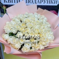 100 white roses - Photo 1