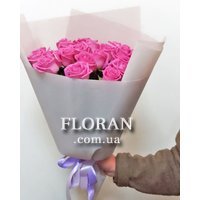 Bouquet of 21 pink roses - Photo 1