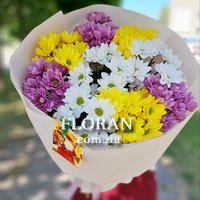 Букет із кольорових хризантем - Фото 1