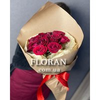 Bouquet of 15 burgundy roses - Photo 1