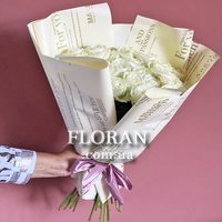 Bouquet of 25 white roses - Photo 1