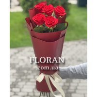 Букет з 5 червоних троянд - Фото 11