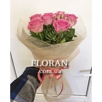 Букет з 7 рожевих троянд - Фото 1
