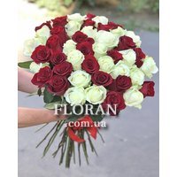Красно белый букет цветов - Фото 2
