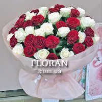 Красивые бело красные розы - Фото 2