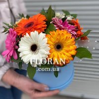 Квіти в чорній капелюшній коробці - Фото 1