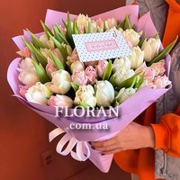 Ніжний букет із тюльпанів - Фото 4