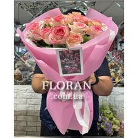 Романтичний букет рожевих троянд - Фото 6