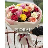 Bright bouquet of 21 roses - Photo 1