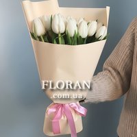 Білі тюльпани в букеті - Фото 4