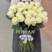 Букет із 25 білих троянд - Фото 3