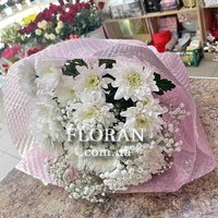 Букет из хризантем и гипсофилы - Фото 2