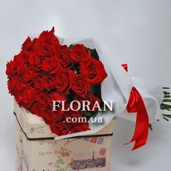 Букет з голландських червоних троянд - Фото 1