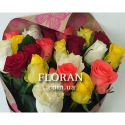 Букет з різних троянд - Фото 2