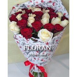 Красно белый букет - Фото 1