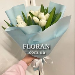 15 білих тюльпанів - Фото 1