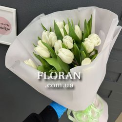 15 білих тюльпанів - Фото 2
