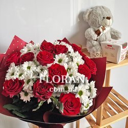 Квіти троянди хризантеми - Фото 1