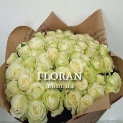 Великий букет білих троянд з Днем Народження - Фото 2