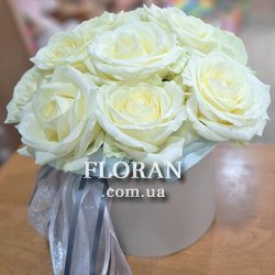 15 троянд в капелюшній коробці - Фото 1