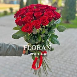 25 високих червоних троянд - Фото 3