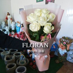 7 білих троянд - Фото 7