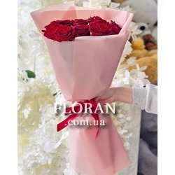 Букет із 9 червоних троянд - Фото 3