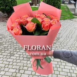 Букет із двокольорової троянди - Фото 2