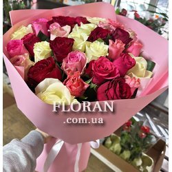 Букет троянд різного кольору - Фото 3