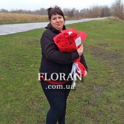 Букет з 11 червоних троянд - Фото 2