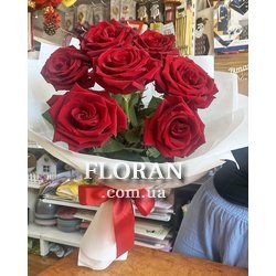 Букет з 7 червоних троянд - Фото 15