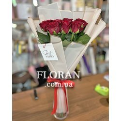 Букет з 7 червоних троянд - Фото 16