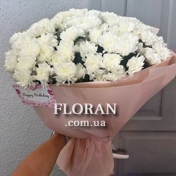 Букет з білих кущових хризантем - Фото 5