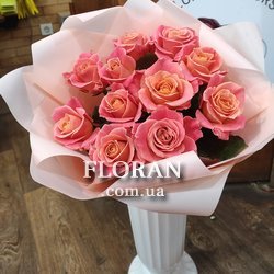 Букет из персиковых роз Мисс Пигги - Фото 1