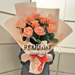 Букет з персикових троянд Міс Піггі - Фото 2