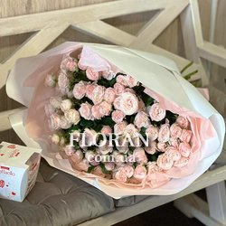 Букет з піоноподібних троянд - Фото 2