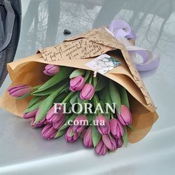 Фіолетові тюльпани букет - Фото 1