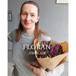 Фіолетові тюльпани букет - Фото 2