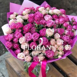 Піонові троянди в букеті - Фото 1