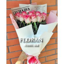 Романтичний букет рожевих троянд - Фото 4