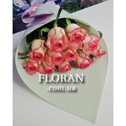 Романтичный букет розовых роз - Фото 5