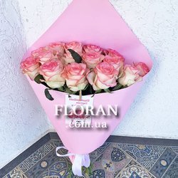 Романтичний букет рожевих троянд - Фото 7