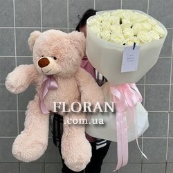 Білі троянди 25 штук - Фото 1