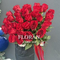 Букет з голландських червоних троянд - Фото 3