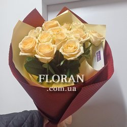 Букет з персикових троянд - Фото 1