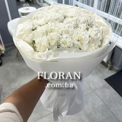 Букет из белых гвоздик - Фото 1
