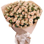 Кремовые кустовые розы