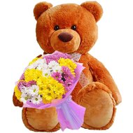 Великий ведмедик з квітами