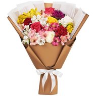 Bouquet of alstroemeria flowers and roses